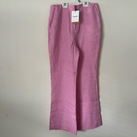 Nanushka Pants - Revolve Pink Linen Pants